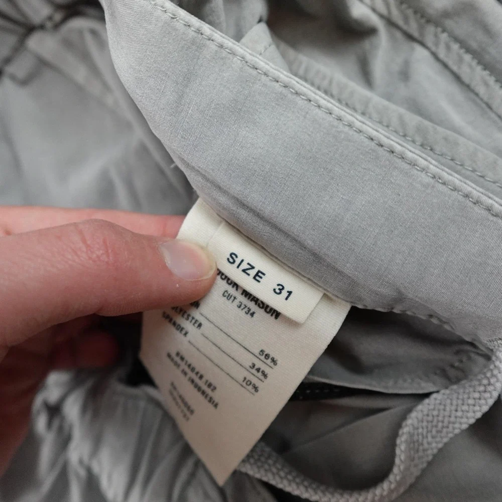 Buck Mason Deck Shorts Mens 31 Gray Elastic Waist Drawstring Chino Casual BM1486